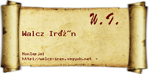 Walcz Irén névjegykártya